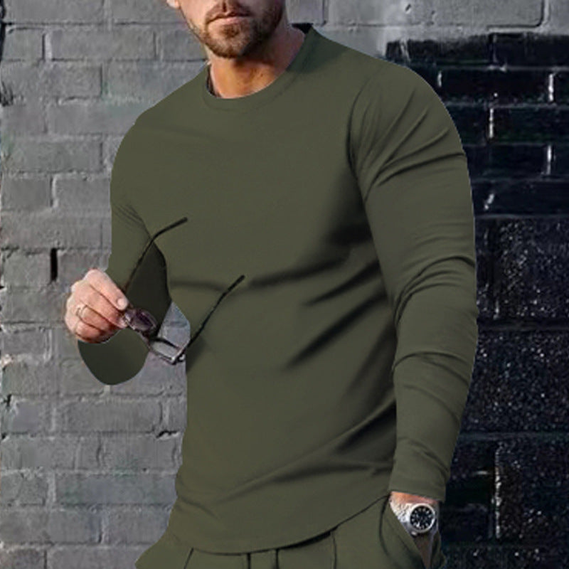 Herren langärmliges T-Shirt mit modischem Schnitt und hochwertigem Baumwollmix EB