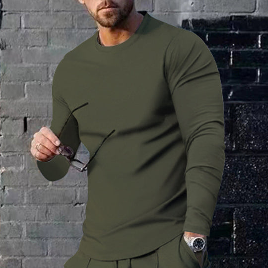 Herren langärmliges T-Shirt mit modischem Schnitt und hochwertigem Baumwollmix EB