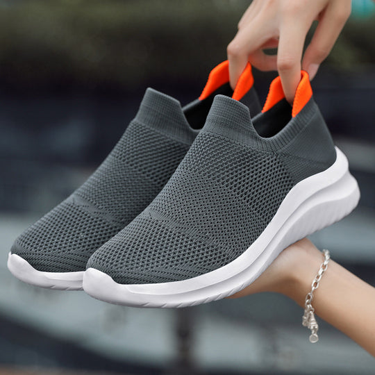 Damen Atmungsaktive Slip-On Laufschuhe mit elastischem Strickoberteil EB
