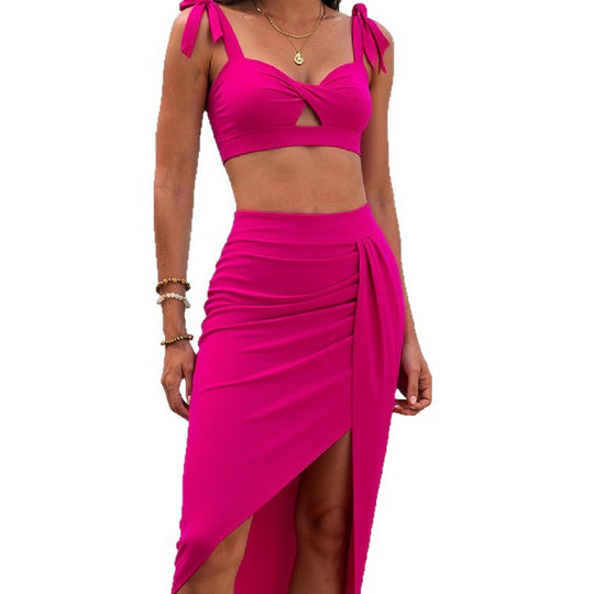 Damen Bikini-Set mit modischem Wickelrock EB