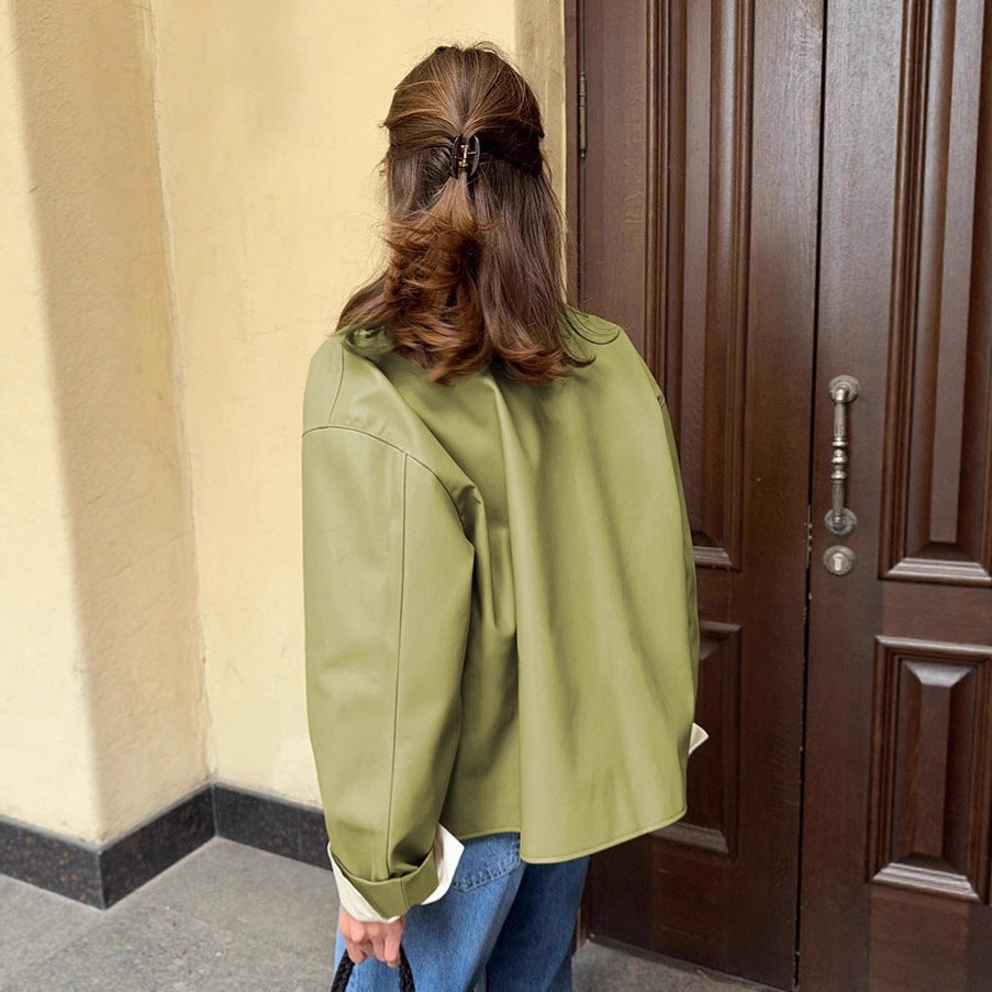 Damen Oversized Übergangsjacke aus leichtem Material mit kontrastierenden Ärmeln EB