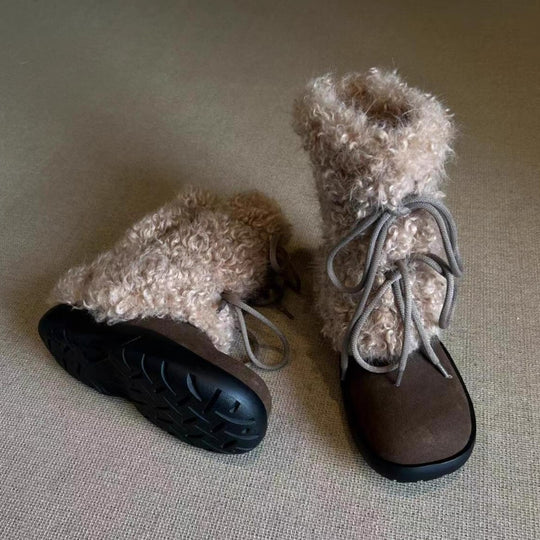 Damen Kuschelige Winterboots mit weichem Kunstfellkragen und rutschfester Sohle EB