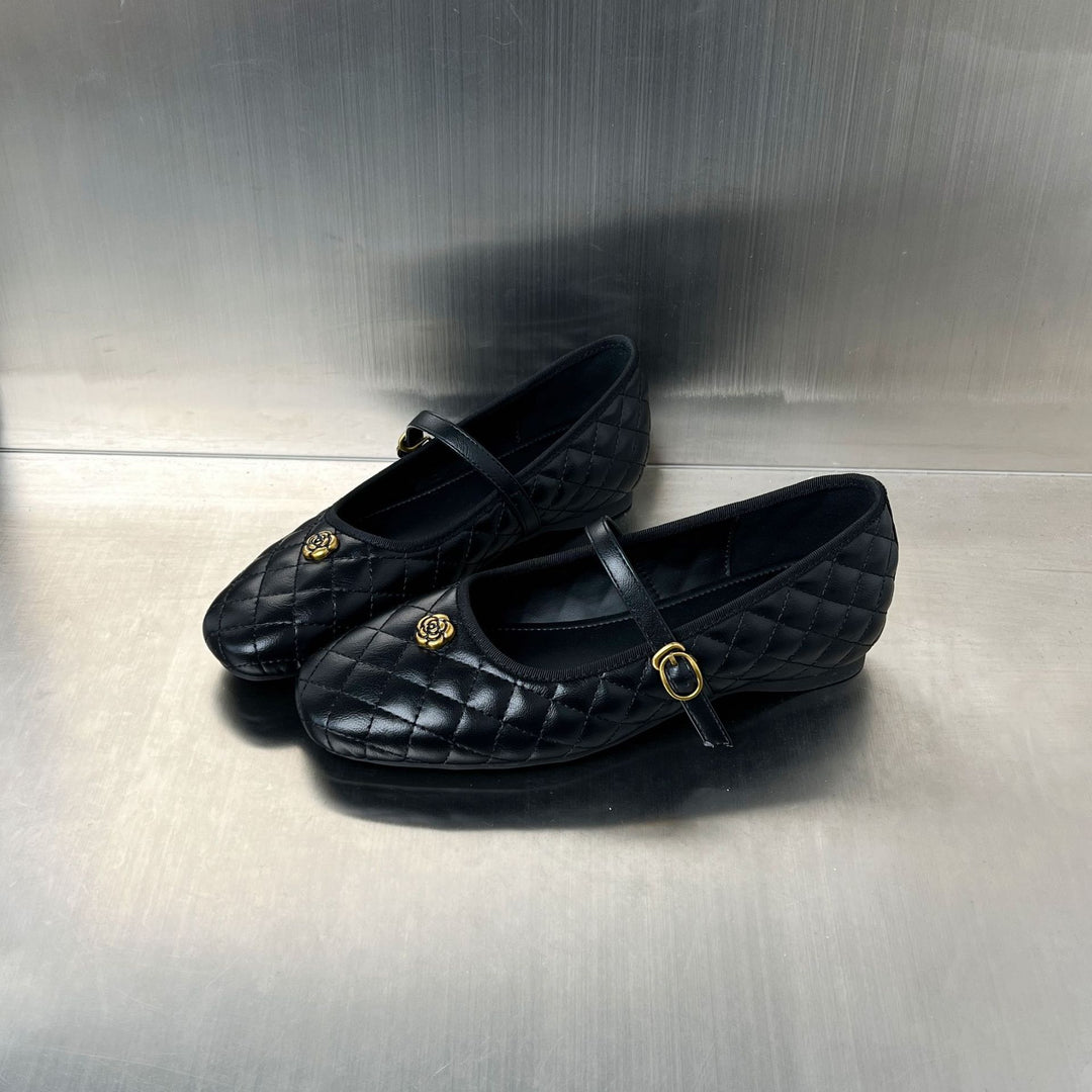Damen elegante Ballerinas mit bequemer Riemenverzierung und edler Steppung EB