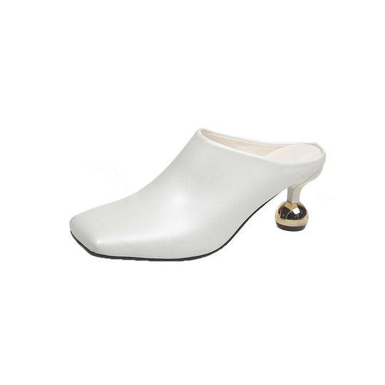 Damen Elegante Mules mit modischem Kugelabsatz EB
