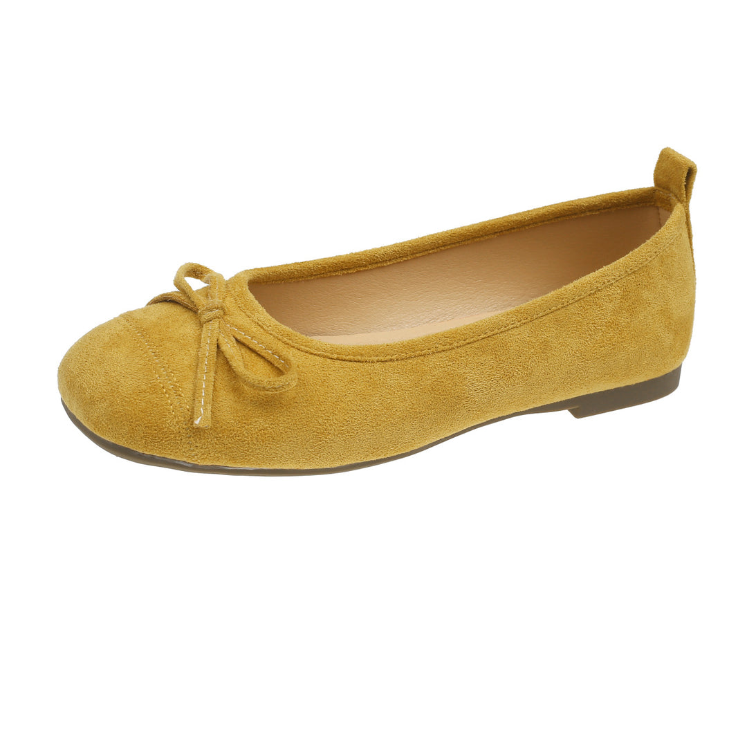 Damen Ballerinas mit zierlicher Schleifenverzierung und bequemer Ledersohle EB