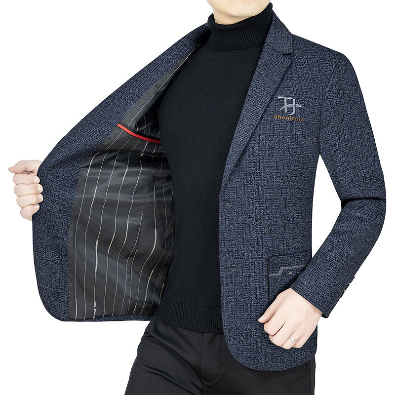 Herren Modernes Einreihiges City-Blazer mit aufgesetzten Taschen und leichter Halbfütterung EB