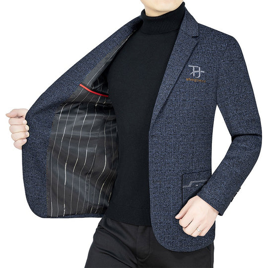 Herren Modernes Einreihiges City-Blazer mit aufgesetzten Taschen und leichter Halbfütterung EB