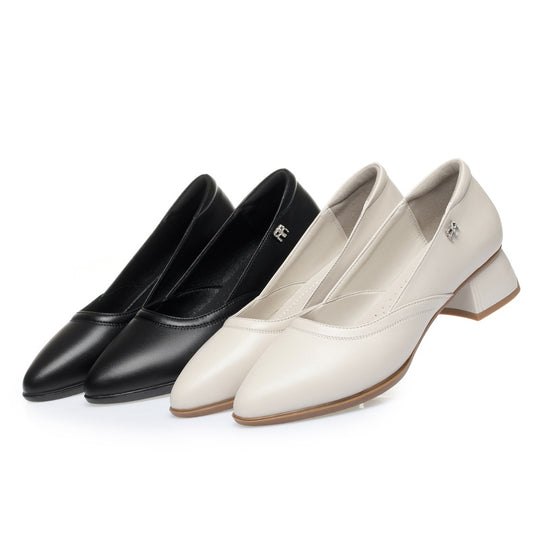 Damen klassische Pumps mit elegantem Blockabsatz und modischem Cut-Out-Design EB