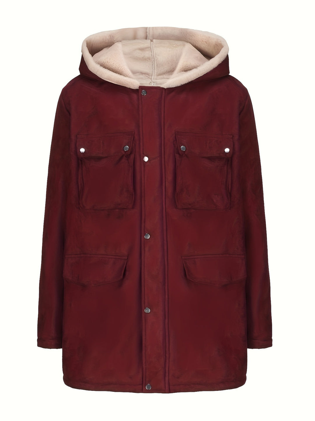 Damen praktische Parkajacke mit warmem Sherpa-Futter EB
