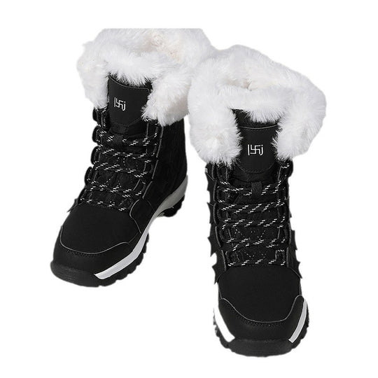 Damen Winterstiefel mit isolierendem Kunstfellkragen und rutschfester Sohle EB