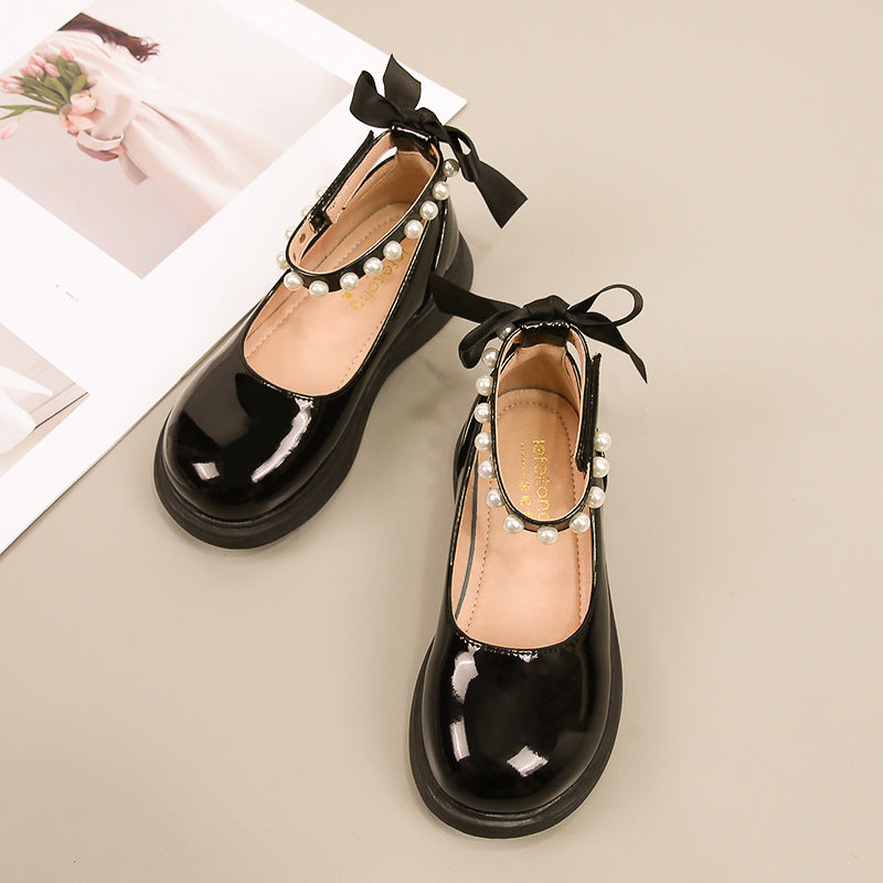 Mädchen Ballerina Schuhe mit Perlen- und Schleifendetail EB