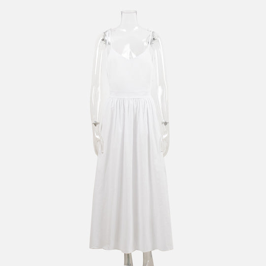 EB | Neckholder-Kleid aus Baumwolle mit Hosenträgern