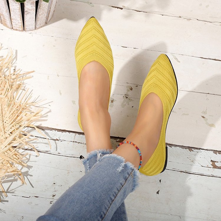 Damen elegante Mules mit hohem Schnitt und modischem Strickdesign EB