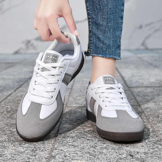 Unisex nan urbaner Tennis-Sneaker mit Veloursleder-Overlays gepolstertem Fersenkragen und vulkanisierter Gummisohle EB
