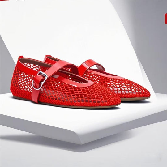 Damen Glitzernde Ballerinas mit dekorativem Riemen EB