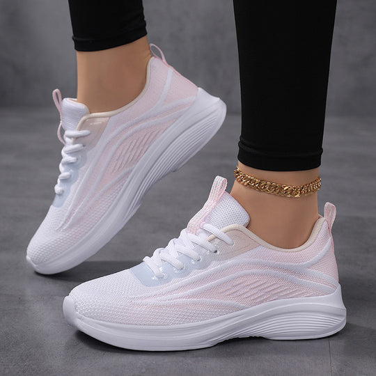 Damen Sportliche Leichtgewicht Sneakers mit atmungsaktivem Obermaterial EB