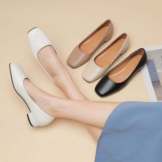 Damen elegante Ballerinas mit modischem Quadratzehen-Design EB