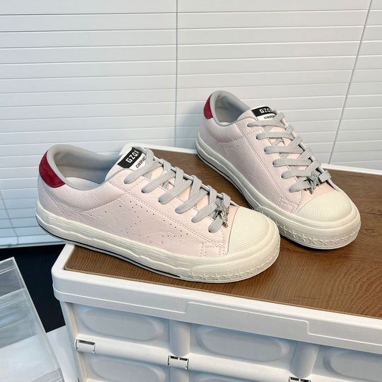 Damen Sneakers mit atmungsaktiver Lederoberfläche und rutschfester Gummisohle EB