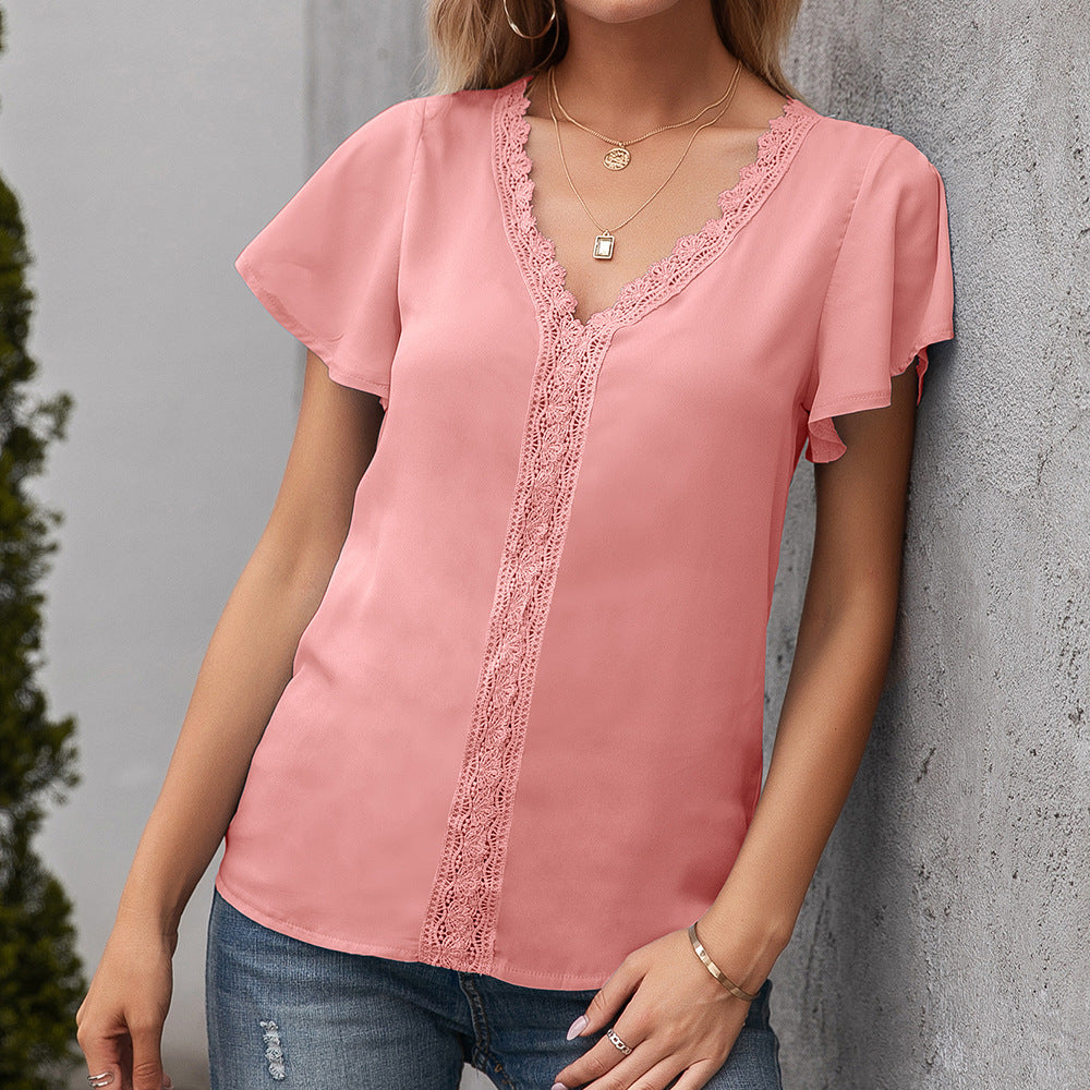 Damen Spitzenbluse EB