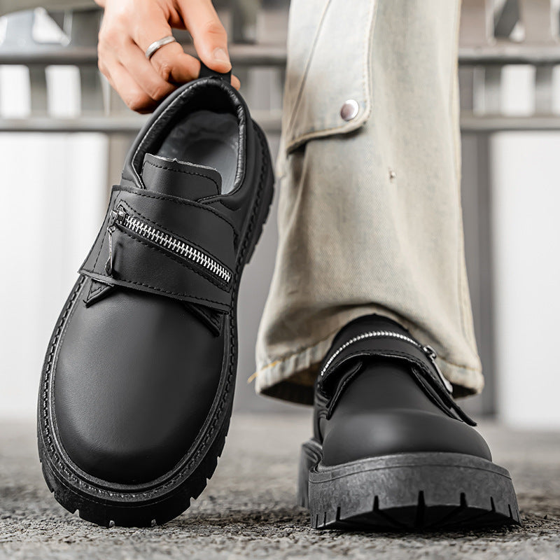 Damen Modische Slip-On Schnürschuhe mit Reißverschluss und rutschfester Sohle EB
