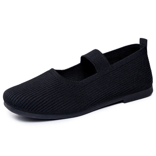 Damen Bequeme Ballerinas mit elastischem Riemen und atmungsaktivem Obermaterial EB