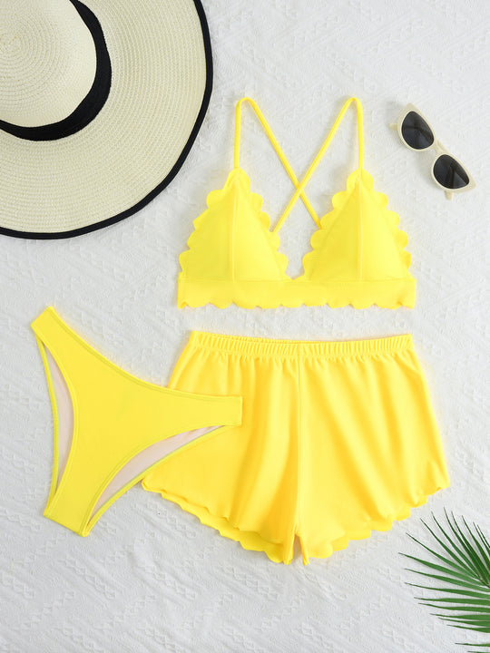 Damen Triangel-Bikini mit Shorts EB