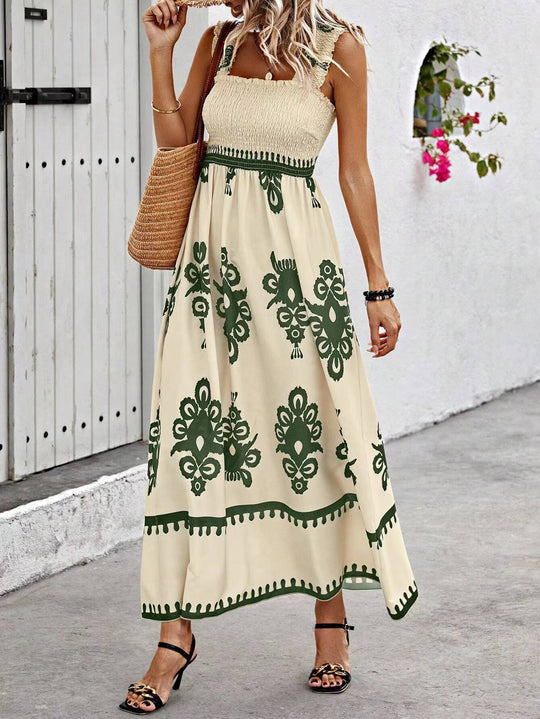EB | Bedrucktes Brustwickelkleid im Urlaubsstil