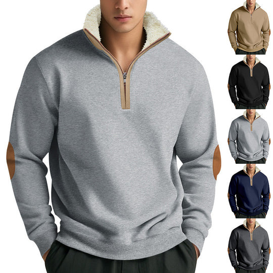 Herren Funktionaler Kapuzenpullover mit halbem Reißverschluss und weichem Innenfutter EB