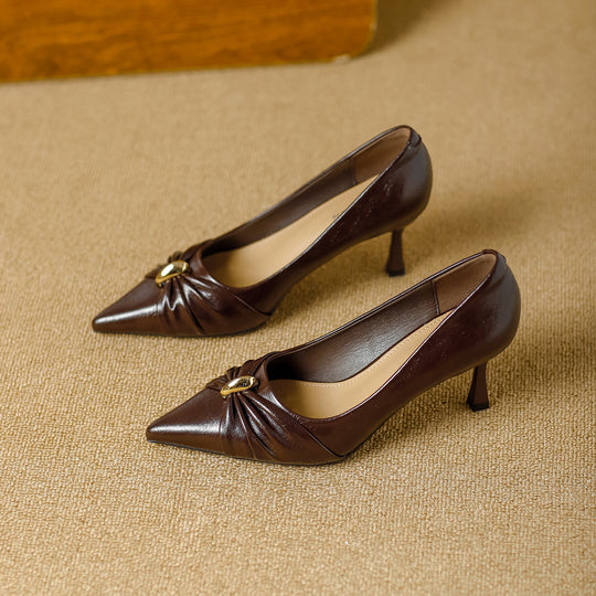 Damen elegante spitze Pumps mit raffinierter Schleifenapplikation EB