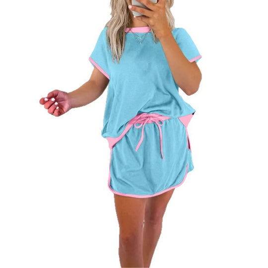 Damen sportliches Lounge-Set mit lockerer Passform und Kontrastdetails EB