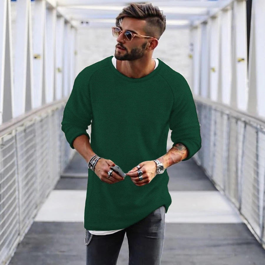 Herren lässiger Pullover mit innovativem Strickmuster EB