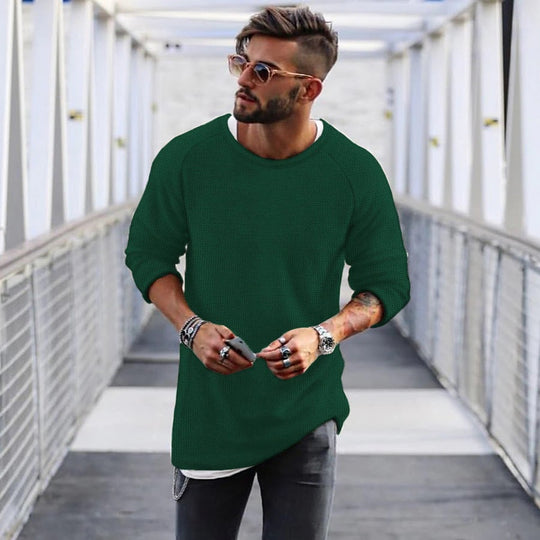 Herren lässiger Pullover mit innovativem Strickmuster EB
