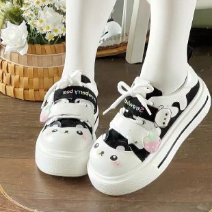 Damen Sneaker mit verspielten Tiermotiven und doppeltem Klettverschluss EB