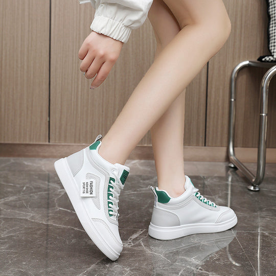 Damen modische High-Top Sneakers mit innovativer Schnürtechnologie und rutschfester Sohle EB