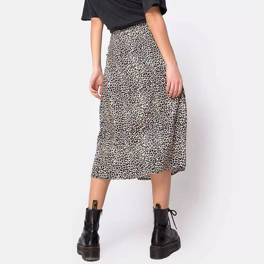 Damen Midirock mit tierischem Print EB