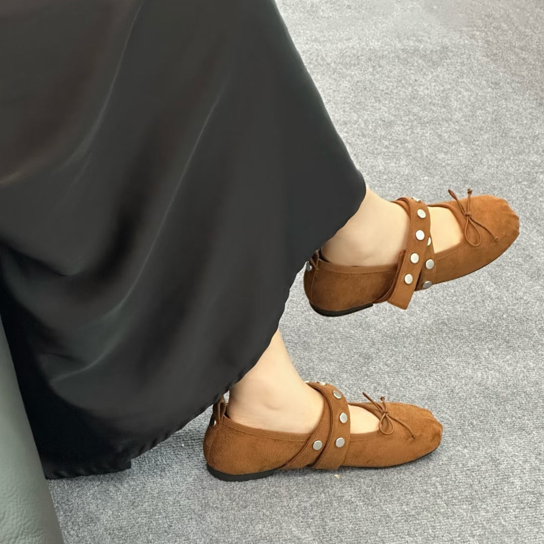 Damen Flache Ballerinas mit modischem Design und Verschluss EB