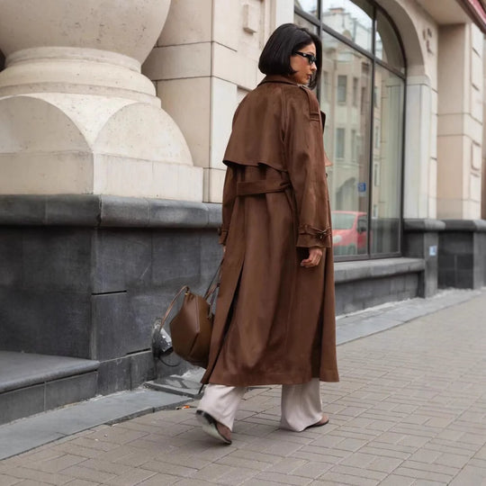 Damen Modische Kurzjacke im Biker-Stil mit grossem Kragen und Gürteldetail EB