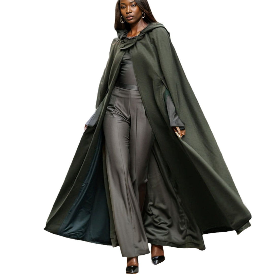 Damen eleganter Maxikleid-Mantel mit schwingendem Schnitt und einzigartigem Design EB