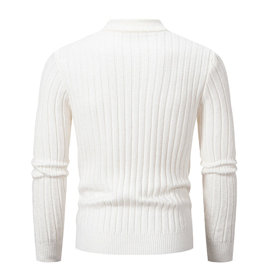 Herren eleganter Strickpullover mit modernem Zopfdesign EB