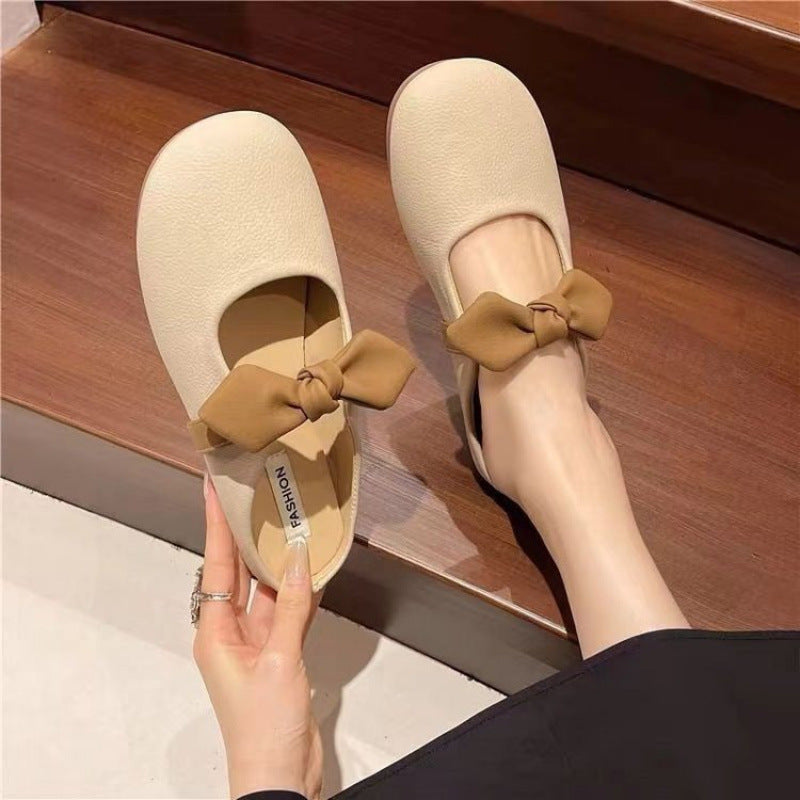 Damen Ballerinas mit romantischem Schleifen-Detail und weichem Leder EB