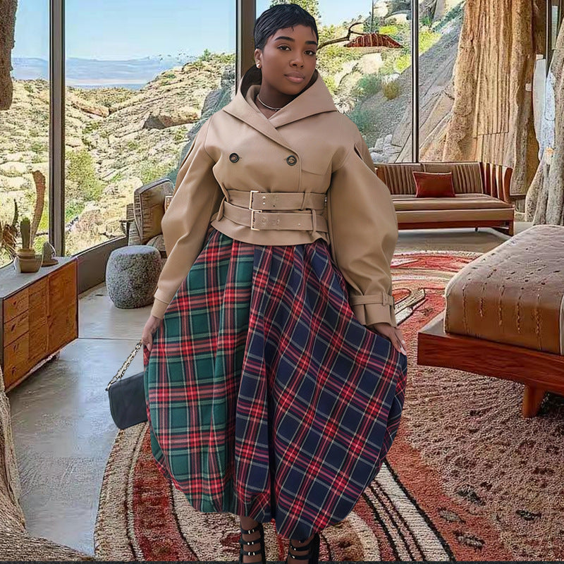 Damen Designerjacke mit gekreuztem Verschluss und extravaganten Ärmeln EB