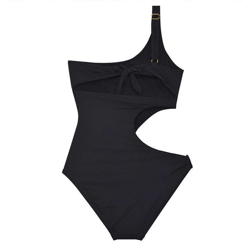 Damen Einteiler Badeanzug mit asymmetrischem Schnitt und eleganten Cut-Outs EB