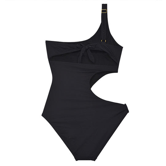 Damen Einteiler Badeanzug mit asymmetrischem Schnitt und eleganten Cut-Outs EB