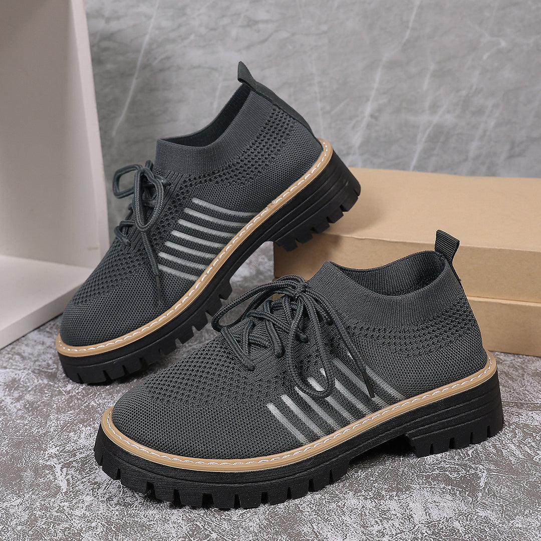 Damen Sportliche Sneakers mit atmungsaktivem Strickoberteil und rutschfester Sohle EB
