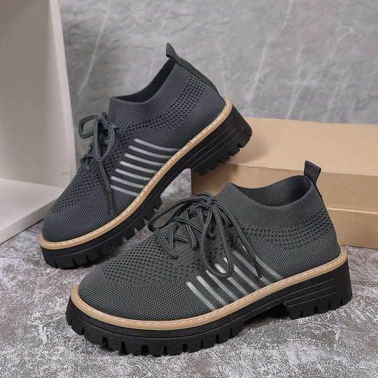 Damen Sportliche Sneakers mit atmungsaktivem Strickoberteil und rutschfester Sohle EB