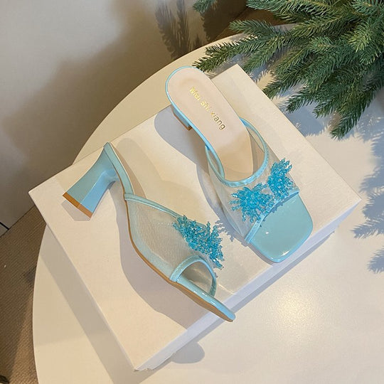 Damen Mules mit funkelndem Strassbesatz EB