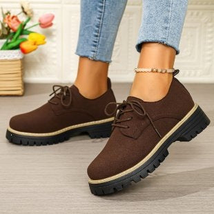 Damen modische Schnürschuhe mit robustem Profil EB