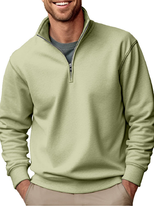 Herren nan Halbzip-Sweatshirt mit Stehkragen und weichem Fleece-Innenfutter EB