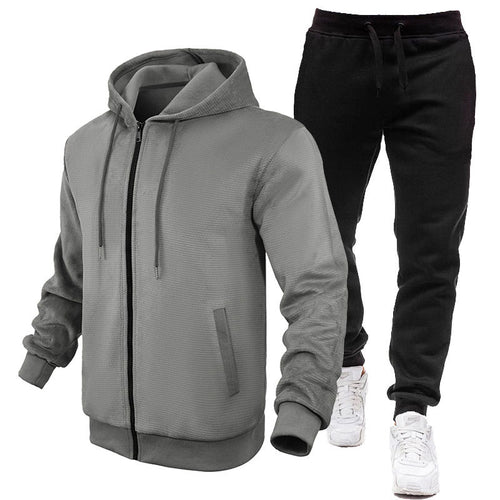 Herren Sportlicher Hoodie- und Jogginganzug mit Fleece-Futter und praktischen Taschen EB