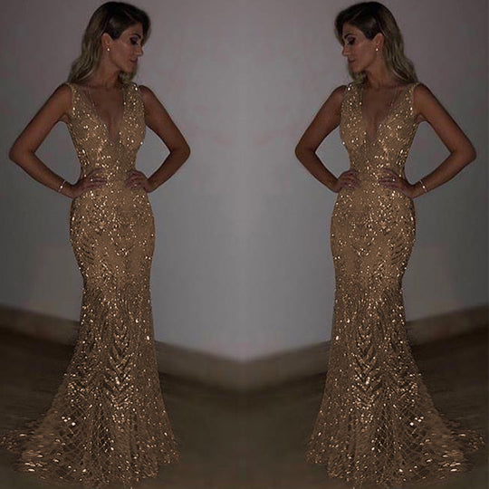 Damen Elegantes Abendkleid mit schimmernden Pailletten und figurbetontem Schnitt EB